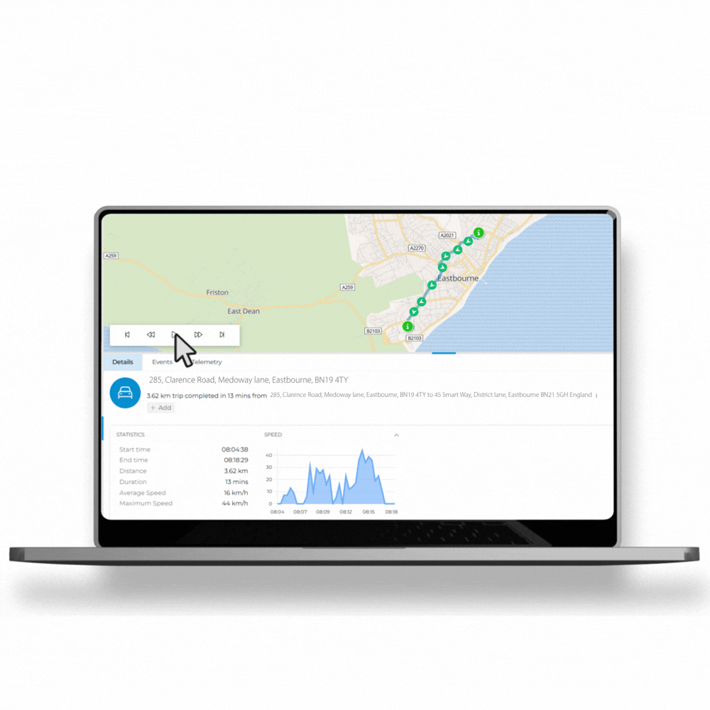 Vehicle tracking system dashboard showing live fleet locations