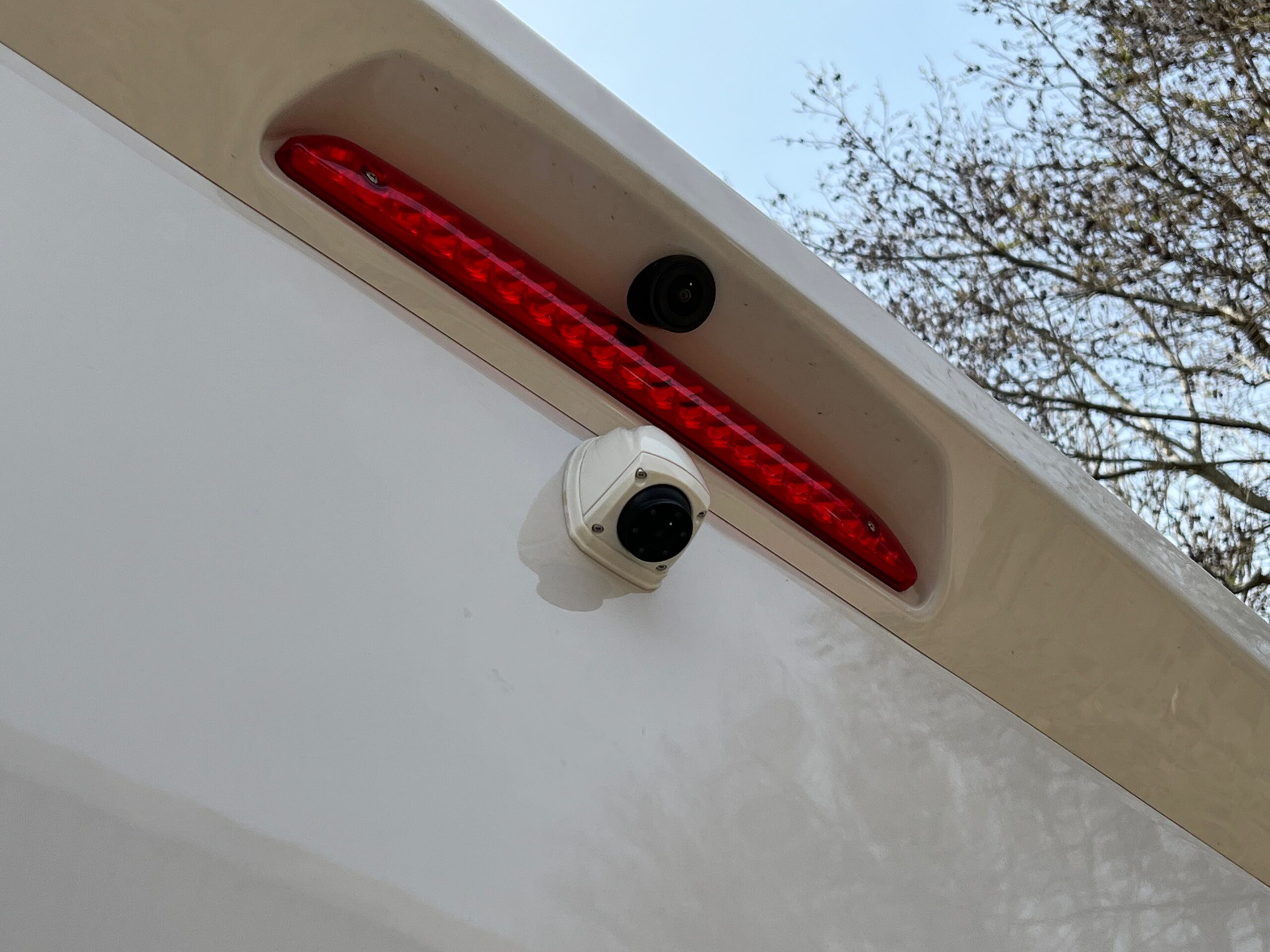 rear camera sits high on the back of the van
